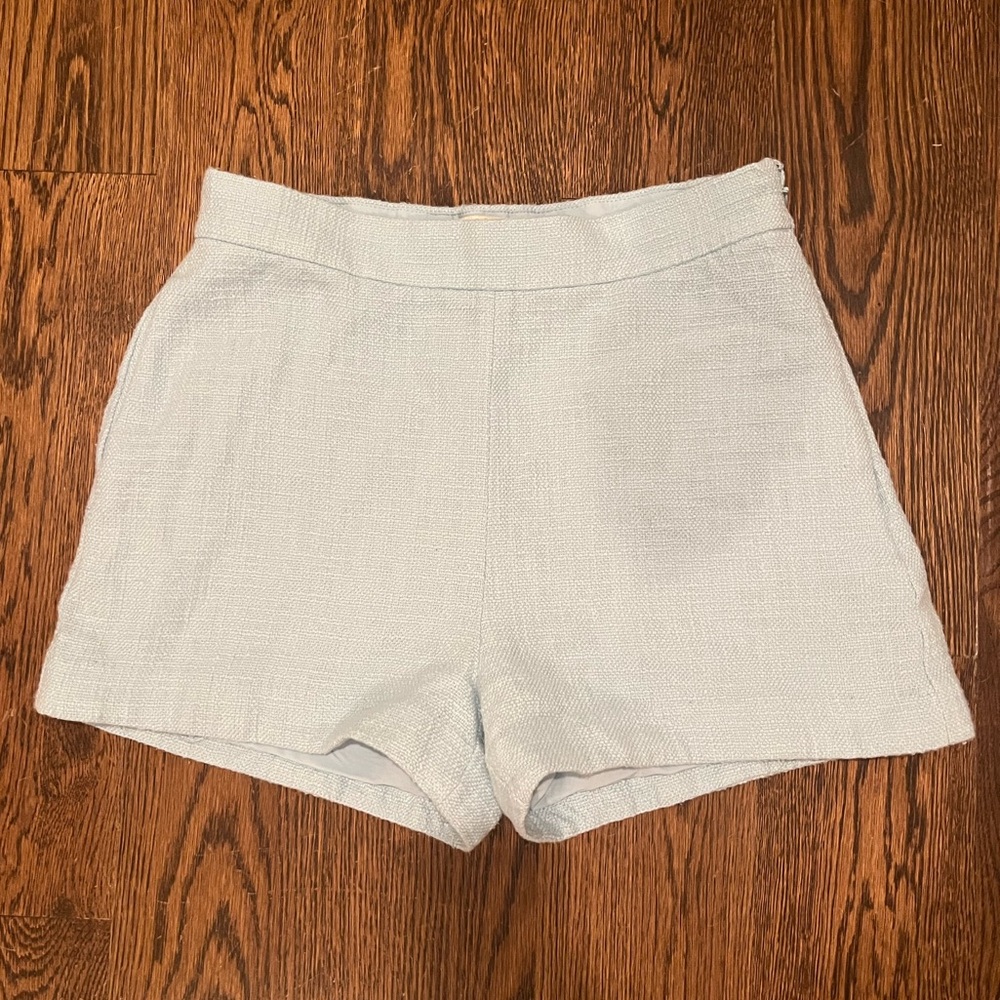 Abercrombie High Rise Waist Light Blue Tweed Shorts Size Small